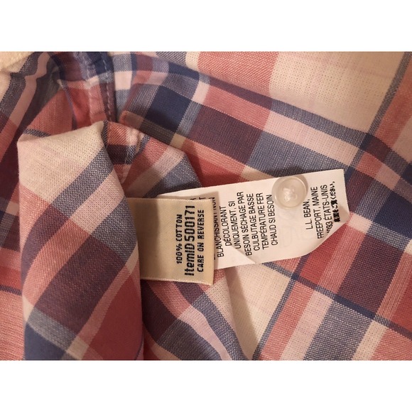 L.L. Bean Shirt Women Medium Pink Plaid Career Western Cowboy - Picture 6 of 8